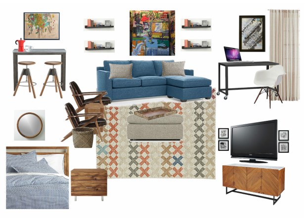 Coastal Industrial Living Room