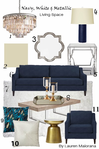 navywhiteandmetallicmoodboard